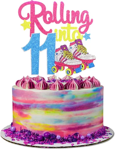 Miniatura 11 de Decoración de pastel de patinaje sobre ruedas de feliz cumpleaños de los años 90, suministros para pasteles de fiesta de los años 90, decoraciones