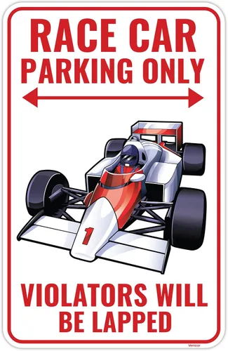 Venicor Cartel de Fórmula 1 de coche de carreras – 9 x 14 pulgadas – Aluminio – Decoración de habitación de carreras F1 para niños, regalos,