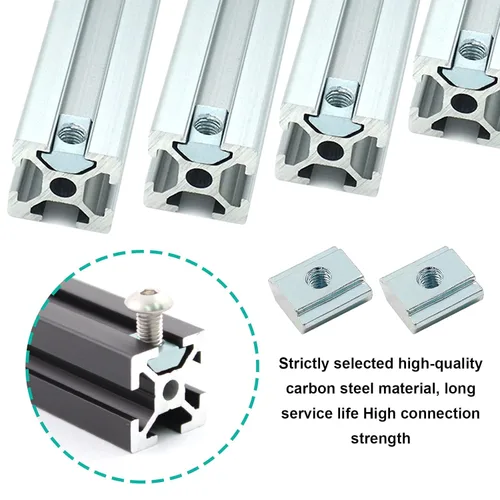 Miniatura 6 de 100 tuercas deslizantes en T serie 20 M3, tuercas deslizantes en T de cabeza de martillo para ranura en T para perfil de extrusión de aluminio serie