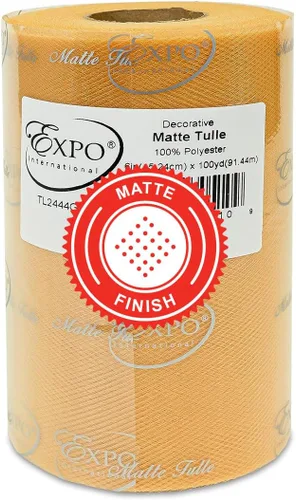 Miniatura 53 de Expo International Tul mate decorativo, rollo/carrete de 6 x 100 yardas, tela de tul de poliéster ligera para tutús, disfraces y decoraciones