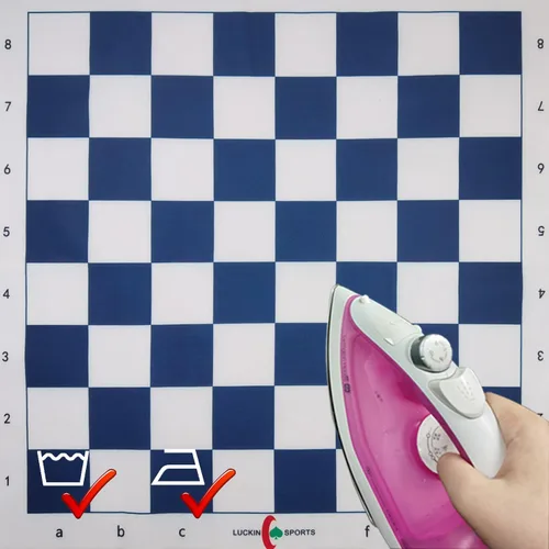 Miniatura 4 de Tablero de ajedrez profesional estándar, 20 x 20 pulgadas de tamaño con cuadrados de 2.25 pulgadas. Tela de fieltro 100% duradera. Impermeable y Azul