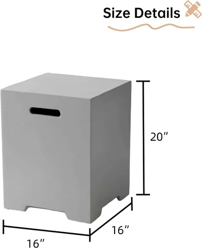 Miniatura 2 de HOMPUS - Mesa con cubierta para tanque de propano de 16 pulgadas para mesa de fuego, cubierta para tanque de gas de 20 libras, mesa de parrilla