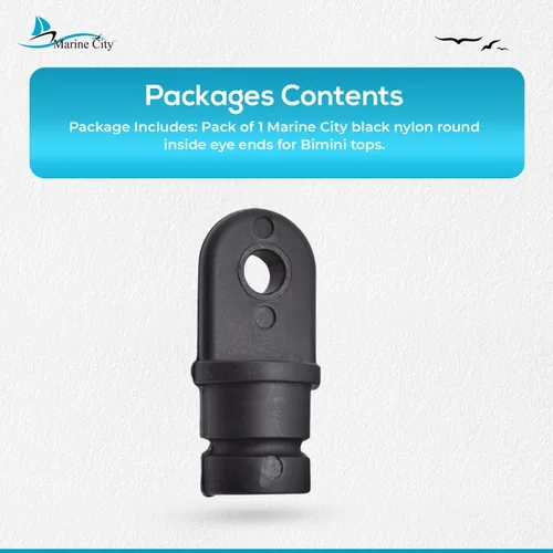 Miniatura 7 de MARINE CITY Black Nylon Bimini Top Eye End Cap, Round Inside Eye End, Lightweight, Outer Diameter, Ideal for Marine, Boats, Yachts, Ships, and