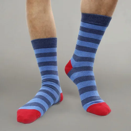 Miniatura 46 de TOEJYJ Calcetines de vestir divertidos para hombre, paquete de calcetines casuales divertidos, coloridos calcetines de algodón a rayas, talla 10-13