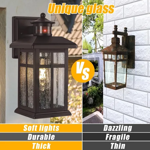 Miniatura 5 de Luz de Porche Actualizada de Anochecer a Amanecer, Accesorios de Iluminación Exterior de Montaje en Pared Bronce Frotado con Aceite, Luces de Porche