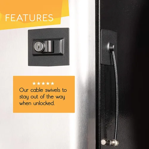 Miniatura 2 de Paquete de 2 cerraduras para refrigerador Guardianite Premium con cerradura con llave incorporada (paquete de 2, negro)