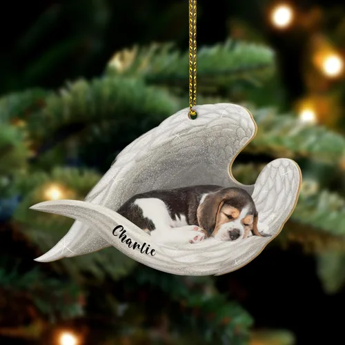Miniatura 11 de Adorno plano 2D conmemorativo de perro pastor alemán personalizado, alas de ángel para mascotas, regalo de condolencia de pérdida, recuerdo