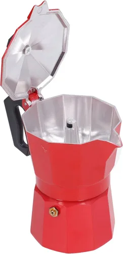 Miniatura 9 de Cafetera para estufa, 5.1 fl oz, 3 tazas de aluminio estilo italiano clásico, válvula de alivio de seguridad integrada con mango ergonómico