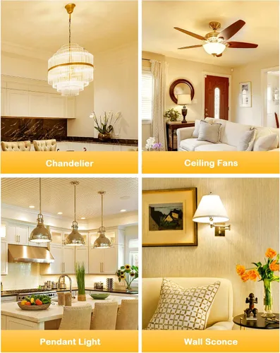 Miniatura 5 de EvaStary Bombilla para ventilador de techo E12 base candelabro, 3000K blanco cálido equivalente a 60 W, bombillas LED de candelabro E12, 6 W 600 lm