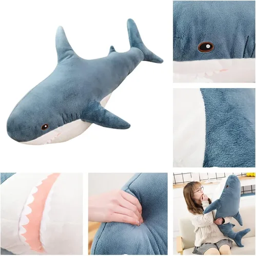 Miniatura 2 de Peluche de tiburón, juguete de almohada de felpa de tiburón suave, juguetes de tiburón grande de felpa para decoración del hogar, regalo para niños