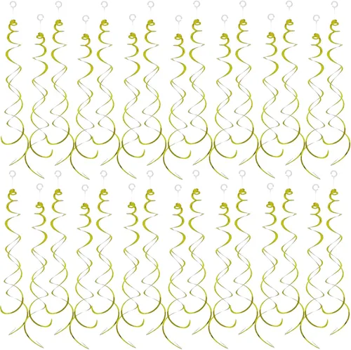 Miniatura 17 de 30 piezas de decoración de fiesta de remolinos colgantes, decoraciones de papel de aluminio, espiral, serpentina de plástico para techo, cumpleaños