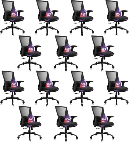 Miniatura 13 de CLATINA Silla de oficina grande y alta de 500 libras, sillas ergonómicas de malla resistente con soporte lumbar ajustable y asiento ancho y cómodo
