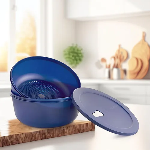 Miniatura 5 de Tupperware Store Serve & Go CrystalWave - Cuenco con Colador y Ventilación, para Preparar, Refrigerar y Recalentar Comidas, Apto para Lavavajillas