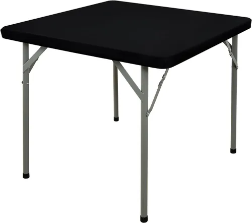 Miniatura 23 de Mantel Cuadrado Elástico Ajustable, Cubierta de Mesa de Poliéster Resistente al Viento, Mantel Resistente a Rayones y Lavable para Mesas Plegables