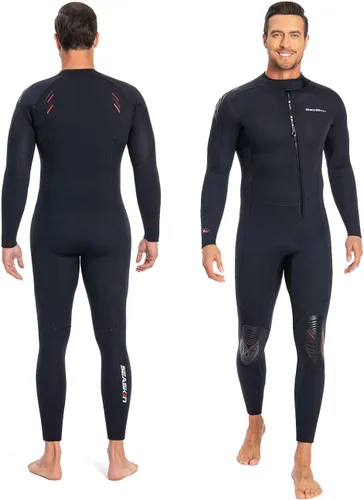 Seaskin Traje de neopreno completo con cremallera frontal para hombre de 0.197 in