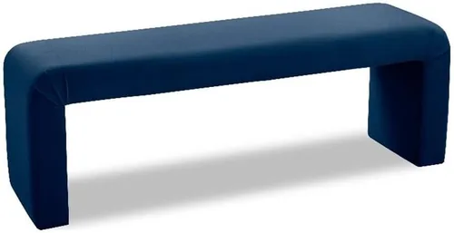 Miniatura 10 de Meridian Furniture Colección minimalista moderna Banco tapizado de terciopelo contemporáneo, 53 pulgadas de ancho x 14.75 pulgadas de profundidad