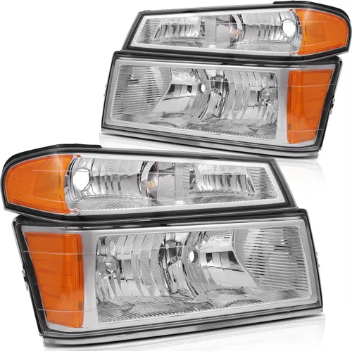 Miniatura 23 de Conjunto de faros delanteros para Chevy Avalanche 1500 2003-2006 para Avalanche 2500 03-06 para 1500 Classic 2007 carcasa negra reflector ámbar