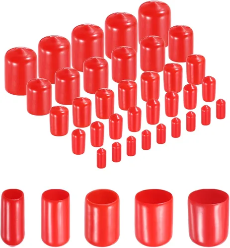 Miniatura 61 de uxcell 100 tapas redondas de goma para extremos de goma, tapas protectoras de rosca de tornillo de 1/2 pulgadas, 5/8 pulgadas, 3/4 pulgadas, 7/8