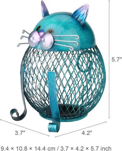 Miniatura 3 de Alcancía de metal para adultos, banco de dinero de animales con tapa inferior, regalos creativos y prácticos para gatos amantes de los gatos