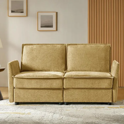 Miniatura 22 de HULALA HOME Sofá seccional modular, sofá grande en forma de U de 8 asientos con otomano de almacenamiento, sofá cómodo de chenilla con asiento