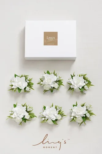 Miniatura 4 de Ling's moment 6 piezas de flores artificiales de ramillete de muñeca para boda, ramilletes para regreso a casa y graduación para niñas/madres, etc.