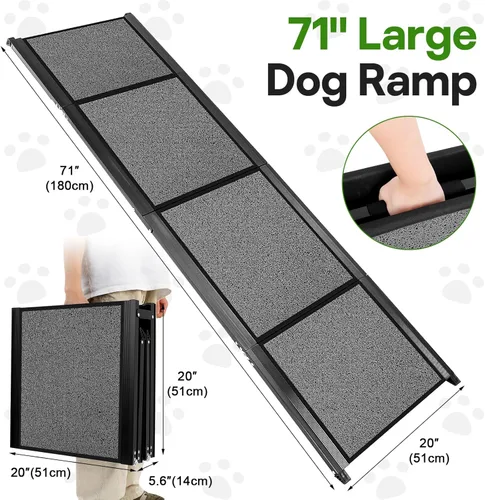 Miniatura 5 de Rampa para perros para automóvil, rampas para perros grandes, rampas plegables para perros al aire libre para escaleras, hasta 300 libras