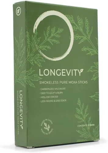 Miniatura 2 de Longevity Pure - Palitos de moxa sin humo, con agujero en el centro (5 por caja), 1 caja