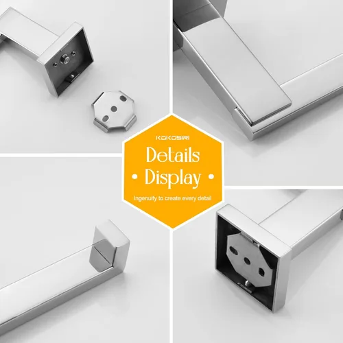 Miniatura 6 de KOKOSIRI Barra para toallas de mano cromada, herrajes de baño, soporte de anillo para toallas montado en la pared para cocina, inodoro, gabinete
