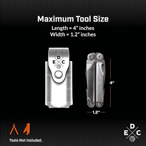 Miniatura 2 de Funda para multiherramienta, bolsa para multiherramienta de cuero americano para el cinturón con broche, compatible con Leatherman, SOG y Gerber