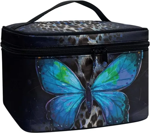 Miniatura 9 de doginthehole Bolsa de maquillaje, bolsa de cosméticos de viaje, bolsa de aseo portátil grande, organizador de accesorios para mujeres y niñas