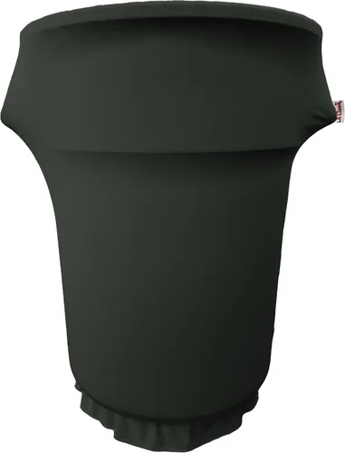 Miniatura 26 de LA Linen Cubierta para cubo de basura ajustable de elastano elástico de 32 galones, cubierta redonda para contenedor de residuos, decoración de Gris