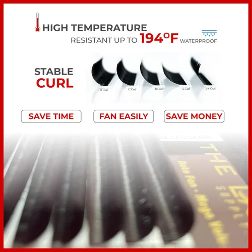 Miniatura 3 de THE LASH SUPPLY Pestañas de volumen Easy Fan, suministros profesionales de extensión de pestañas mágicas, rizo C/D, 0.39-0.78 pulgadas de longitud