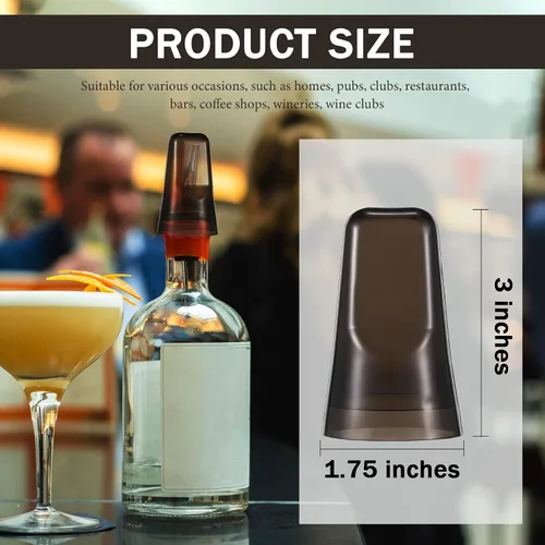 Miniatura 2 de Chengu 24 fundas para botellas de licor, cubiertas de boquilla para botellas, dispensador universal de vertido, tapas de boquilla de goma de Negro