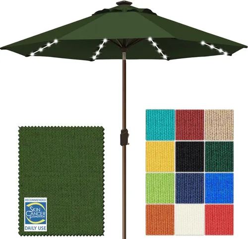 Miniatura 72 de EliteShade - Sombrilla solar de 9 pies / 2.74 metros, con 80 luces LED para patio, mesa al aire libre, con ventilación y cubierta que no se decolora