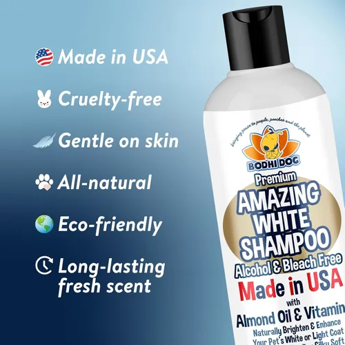 Miniatura 3 de Bodhi Dog Amazing White Shampoo para Perros - Ilumina Pelajes Blancos y Claros - A Base de Plantas - Hecho con Ingredientes Naturales - Seguro