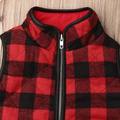 Miniatura 5 de Ayalinggo Toddler Baby Girls Boys Winter Warm Vest Clothes Buffalo Plaid Christmas Jacket Kids Puffer Quilted Gilet Coat