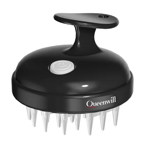 Masajeador de pelo eléctrico de mano, masajeador inalámbrico para el cuero cabelludo, masajeador portátil para rascar la cabeza con 2 modos de Negro