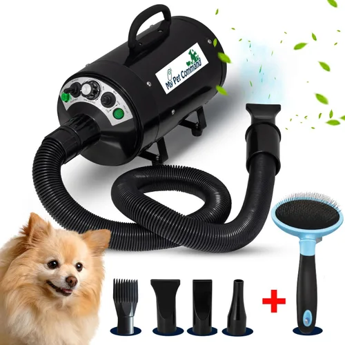 My Pet Command Soplador de secadora para perros, ultra silencioso, soplador profesional de alta velocidad ajustable, flujo de aire caliente y frío,