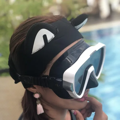 Miniatura 8 de Diadema de buceo con orejas de gato, diadema de natación para mujeres y niños, capucha de neopreno de 0.079 pulgadas (0.079 in), mantiene el agua