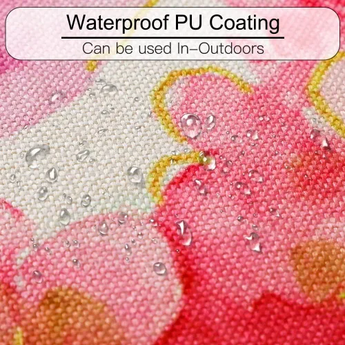 Miniatura 4 de Artscope Juego de 4 fundas de almohada impermeables de 12 x 20 pulgadas, con patrón de hortensias y loto, perfectas para exteriores, patio, jardín