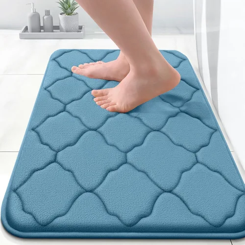 Miniatura 80 de OLANLY Alfombra de Baño de Espuma Viscoelástica de 24 x 16 pulgadas, Ultra Suave y Absorbente, Alfombras de Baño Antideslizantes, Cómodas, Lavables