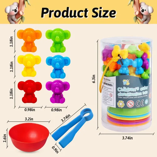 Miniatura 2 de Juguetes para contar koalas, juegos a juego con cuencos de clasificación, juguete de clasificación para niños pequeños, actividades de aprendizaje