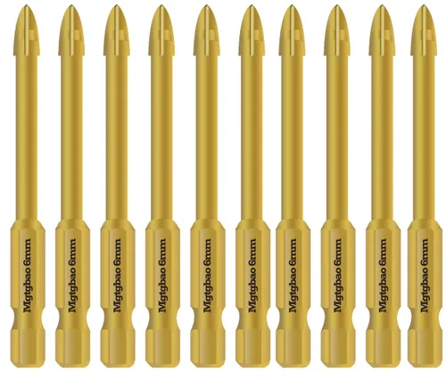 Miniatura 8 de Juego de brocas de mampostería de 10 piezas de 0.157 in, juego de brocas de hormigón de 5/32 pulgadas para azulejos, ladrillos, plástico y madera