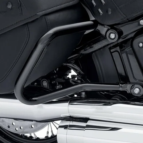 Miniatura 9 de Barra de choque de protección de alforja trasera negra compatible con Harley Softail FLHC FLHCS 2018+ [P/N: TGHD-SG09-BK]