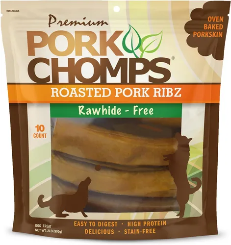 Miniatura 8 de Pork Chomps Masticables de piel de cerdo prensada para perros, anillos de 2.5 pulgadas, pollo real, 8 unidades, paquete de 1 – Golosinas de larga