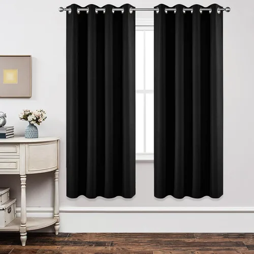 Miniatura 112 de Joydeco - Juego de 2 paneles de cortinas opacas de 63 pulgadas, 2 cortinas largas con aislamiento térmico burg, cortinas de oscurecimiento