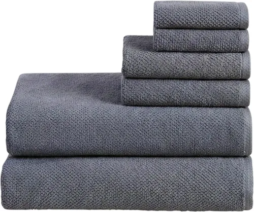 Miniatura 26 de Great Bay Home - Juego de 4 toallas de baño de 54x27, 100% algodón - Toallas absorbentes, de secado rápido y duraderas para decoración del baño