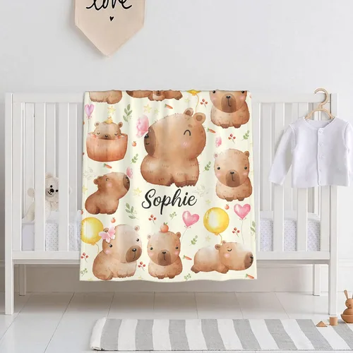 Miniatura 10 de Mantas de bebé personalizadas con diseño de animales, manta personalizada con nombre para niños y niñas, manta de bebé personalizada, regalos