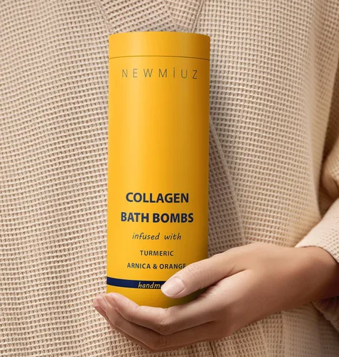 Miniatura 6 de Bombas de baño de colágeno, regalo de espuma de baño de lujo, para hidratación de piel seca, hidratante, cúrcuma, árnica, naranja, aceite esencial