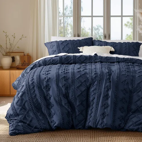 Miniatura 21 de Bedsure Funda de edredón bohemia, tamaño Queen, suave y cómoda, diseño elegante, ropa de cama bohemia para decoración, lavable a máquina, para todas